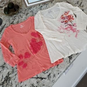 2 American Eagle Embellished 3/4 Sleeve Tops